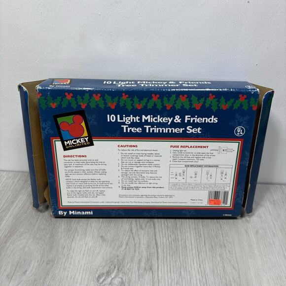 Disney 10 Light Christmas Tree String Lights MICKEY MOUSE & Friends Goofy Donald - Picture 2 of 11